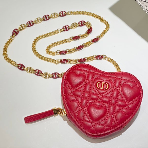 Dior CARO Chain Strap Fake Heart Shaped Pouch deu64017