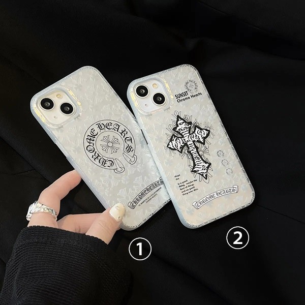 Chrome Hearts iPhone Case 14 Copy CH Cross White Smartphone Case Kuo20432