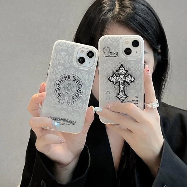 Chrome Hearts iPhone Case 14 Copy CH Cross White Smartphone Case Kuo20432