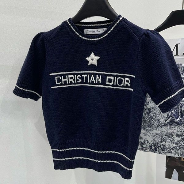 Dior short sleeve knit fake cashmere sweater DHL den61721