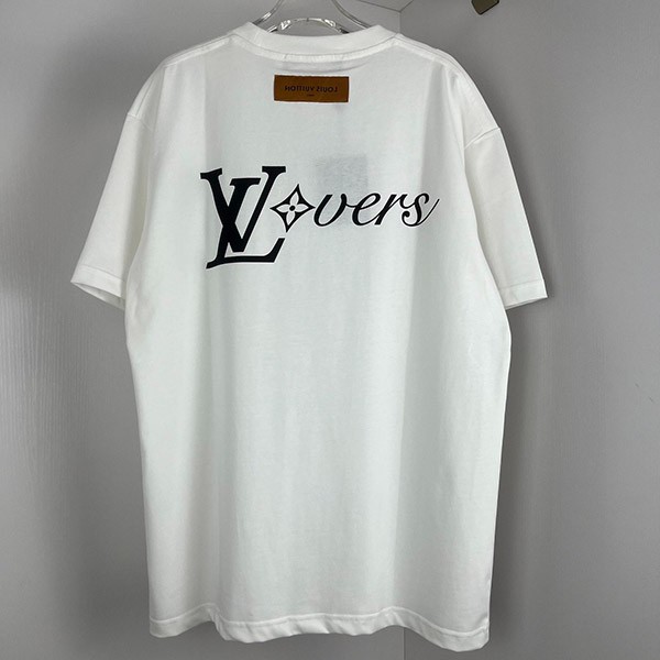 Louis Vuitton Replica Printed Short Sleeve Cotton T-Shirt vuz58588