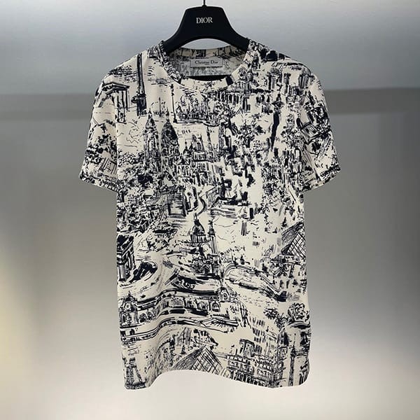 Free shipping Dior replica Paris motif T-shirt den21920