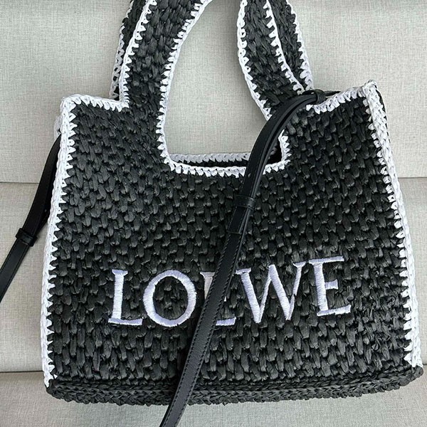 Very popular! Loewe copy font tote raffia loq77030
