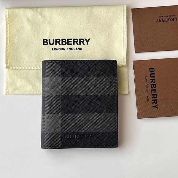 [Very convenient] Burberry wallet, dark grey, Bax79511