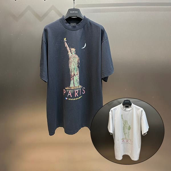 High quality Balenciaga replica PARIS MOON oversized T-shirt in 2 colors baz20179 High quality Balenciaga replica PARIS MOON oversized T-shirt in 2 colors baz20179