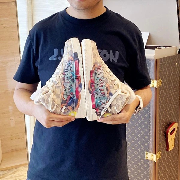 Louis Vuitton x Nike Replica Air Force 1 Mid by Virgil Abloh Sail & Multicolor nav21458