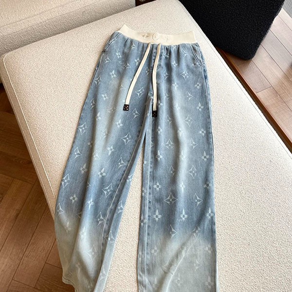 Louis Vuitton replica crash color print logo jeans light blue vui90895
