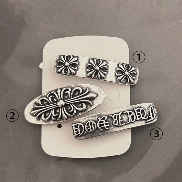 Very popular Chrome Hearts replica silver hairpin cross hair ornament barrette accessory Kuj02763