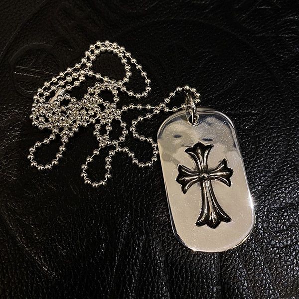 [Great Deal] Chrome Hearts Cross Replica Dog Tag Pendant Silver Kuh03304