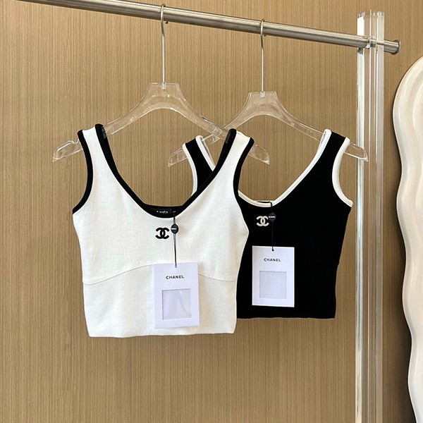 Chanel Tank Top Replica Cotton Jersey 2 Colors Cel59290