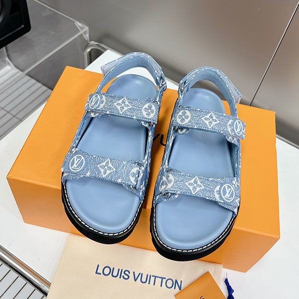 ★Popular in Japan!Louis Vuitton Panama Line Sandals Monogram Blue Replica 1A9IML ★Popular in Japan!Louis Vuitton Panama Line Sandals Monogram Blue Replica 1A9IML