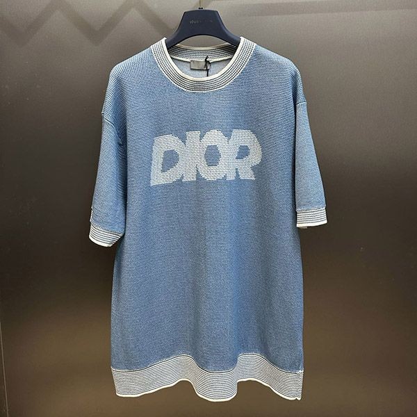 Stylish Dior logo parody Tramart knit T-shirt dee33432 Stylish Dior logo parody Tramart knit T-shirt dee33432