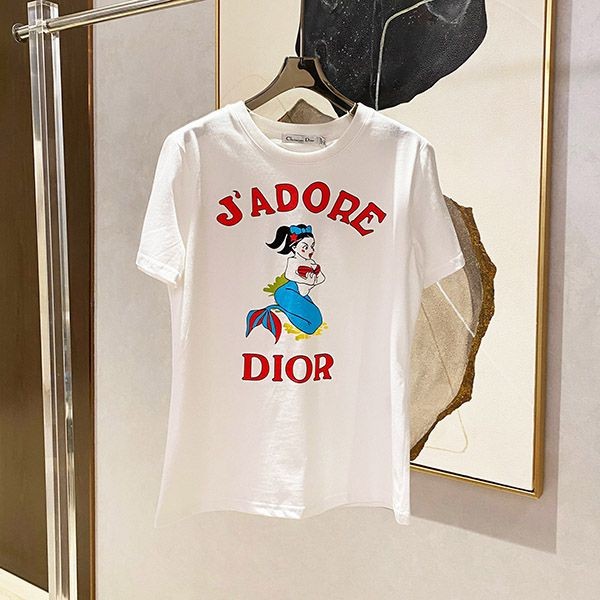 Love at first sight? Dior Mermaid Short Sleeve T-Shirt Replica White det10069 Love at first sight? Dior Mermaid Short Sleeve T-Shirt Replica White det10069