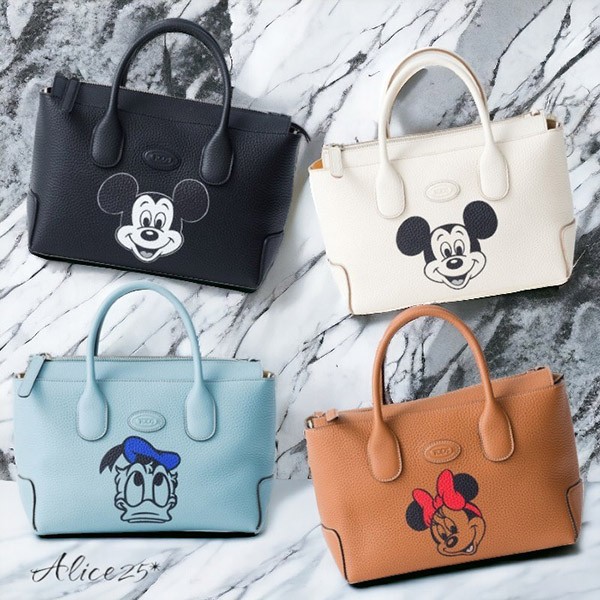 Popular collaboration [Tod's Disney fake] Ron Herman handbag leather tol21834