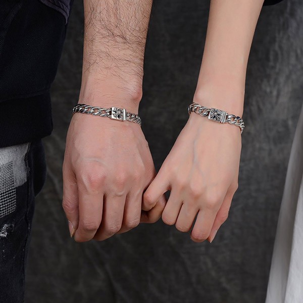 CHROME HEARTS Cross ID Joint Bracelet Replica Men's Silver 925 Kun06013