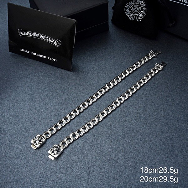 CHROME HEARTS Cross ID Joint Bracelet Replica Men's Silver 925 Kun06013