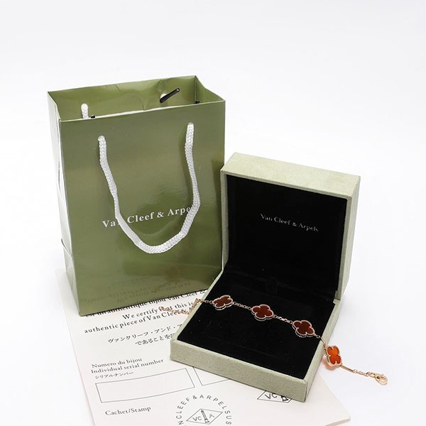 Van Cleef & Arpels Vintage Alhambra Bracelet Replica, 5 Motifs vcard35500