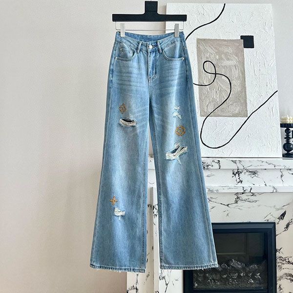 Louis Vuitton Logo Classic Denim Pants vuc14282, very popular worldwide