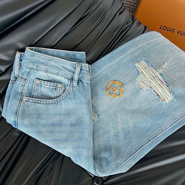 Louis Vuitton Logo Classic Denim Pants vuc14282, very popular worldwide
