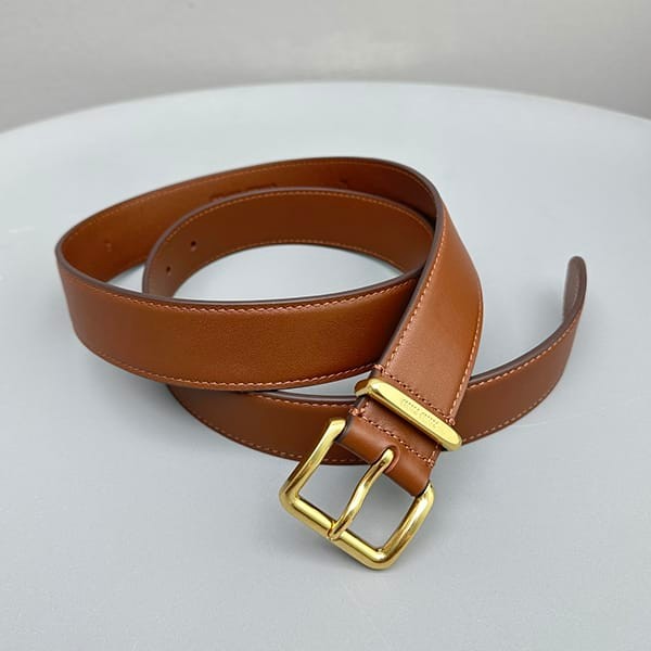 Miu Miu Parody Leather Belt with Square Buckle, loved by many celebrities, myp29572