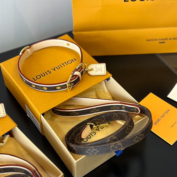 [Small dogs and cats OK! Cute tag★]Louis Vuitton replica collar, available soon? m80339