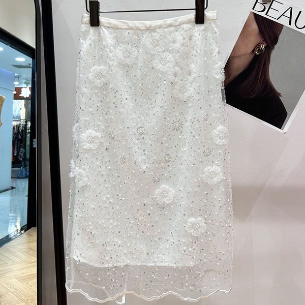 Stylish Chanel Elegant Fake Skirt Glitter Cotton shf33213