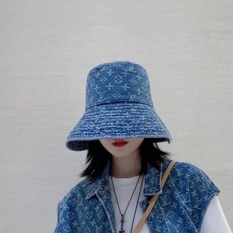 ☆Super popular☆Louis Vuitton bucket hat copy monogram reversible denim vua16416
