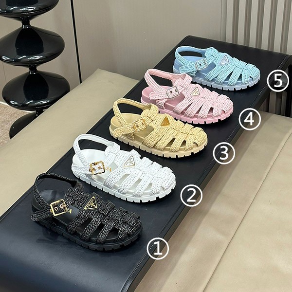 ☆Super popular☆Prada Crochet Cage Sandals Replica 5 colors puy38168