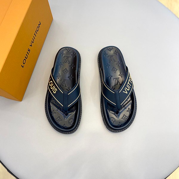 Louis Vuitton Replica] Mirabeau Thong Sandals Cool Black vuv87613