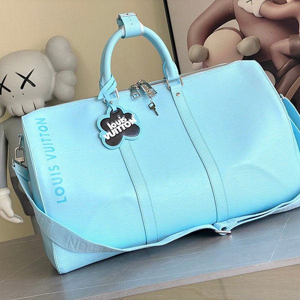 [Refreshing Blue Epi]Louis Vuitton ★ Keepall Bandouliere 50 Replica Boston Bag M24949
