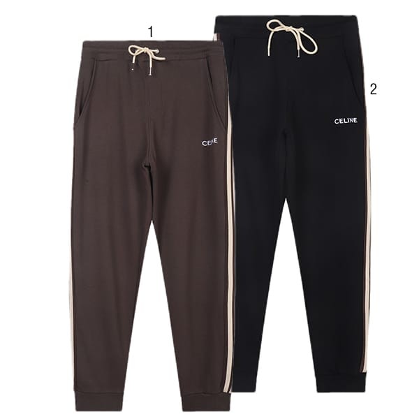 Very popular worldwide? Celine logo embroidered velour track pants replica in 2 colors 2Z403748Q38AW