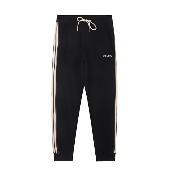 Very popular worldwide? Celine logo embroidered velour track pants replica in 2 colors 2Z403748Q38AW
