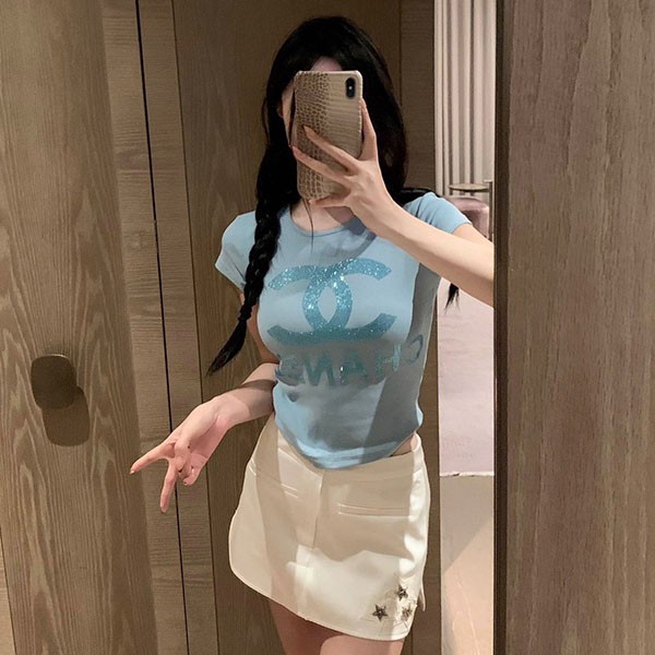 Competition Chanel CC logo T-shirt copy she68564