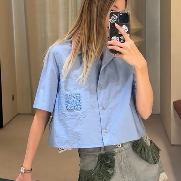 n-grade recommended Loewe anagram embroidered cotton blend shirt parody lor90868 n-grade recommended Loewe anagram embroidered cotton blend shirt parody lor90868