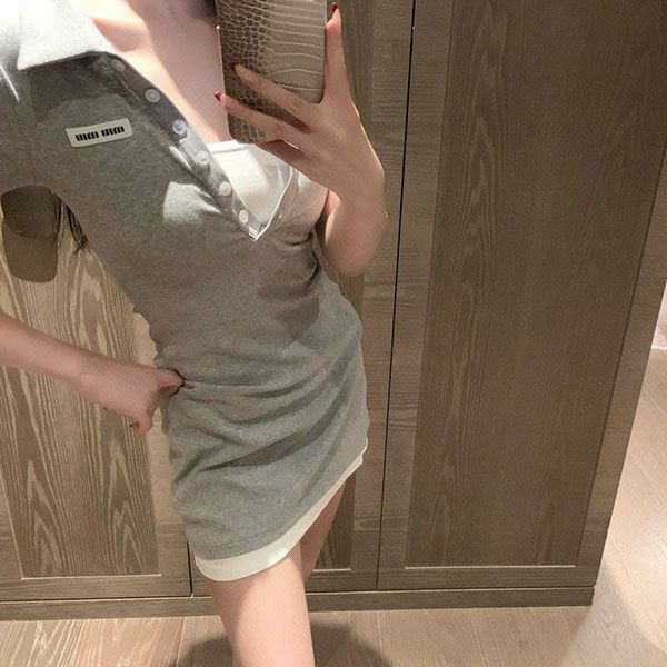 Secured Miu Miu Cotton Polo Dress Replica myh52202