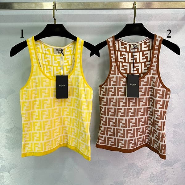 ★Popular in Japan! Fendi FF stretch cotton tank top, grade N, 2 colors, fes82460 ★Popular in Japan! Fendi FF stretch cotton tank top, grade N, 2 colors, fes82460