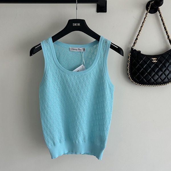 Stylish? Dior Oblique Tank Top Replica? Blue des52818