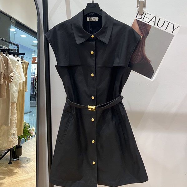 Latest and stylish MIUMIU cotton gabardine short dress mys01970 Latest and stylish MIUMIU cotton gabardine short dress mys01970