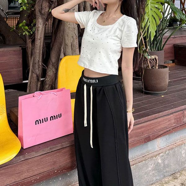 Latest and stylish Miu Miu back logo cotton jogging pants grade n myh21579