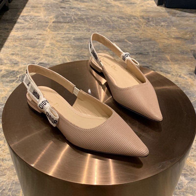 Want it? Super limited edition? J'adior fake slingback pumps★Heel 1cm Brown technical fabric dev11754