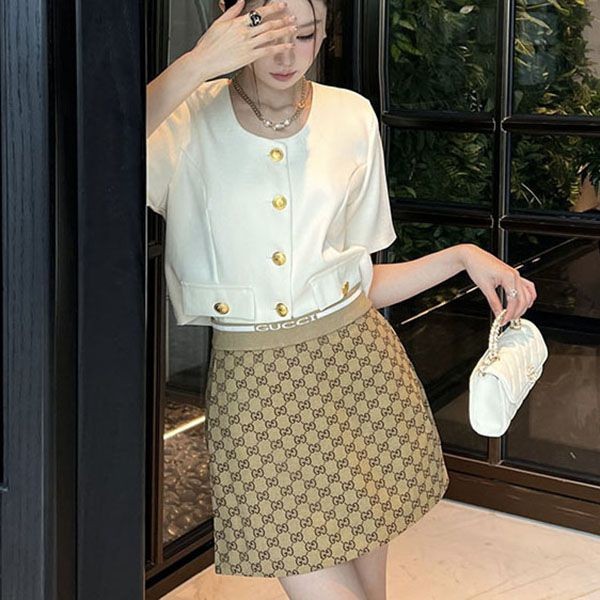 Battle for Gucci Glitter GG Canvas Mini Skirt guu05215