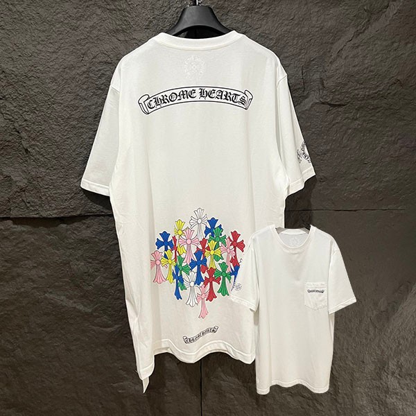 Chrome Hearts Replica Scroll Multicolor Colorful Cross T-Shirt Kue54267 Chrome Hearts Replica Scroll Multicolor Colorful Cross T-Shirt Kue54267