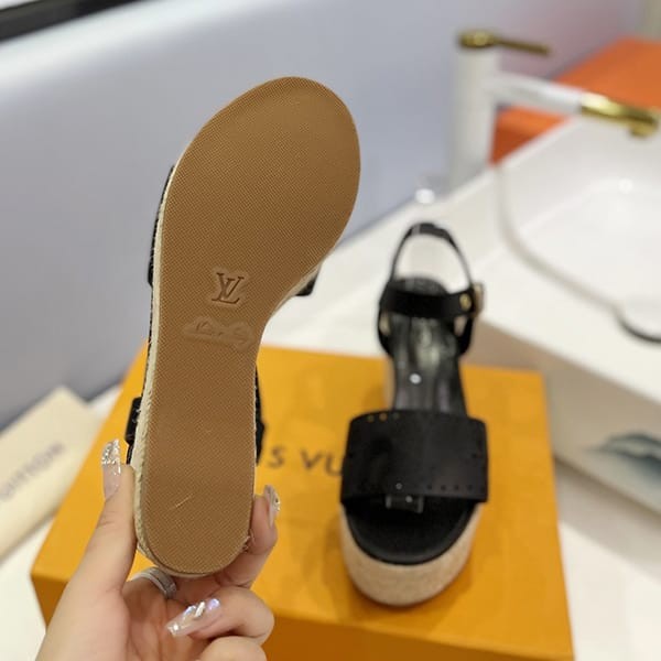 Super low price!Louis Vuitton replica sandals Monogram calf leather vuv24474