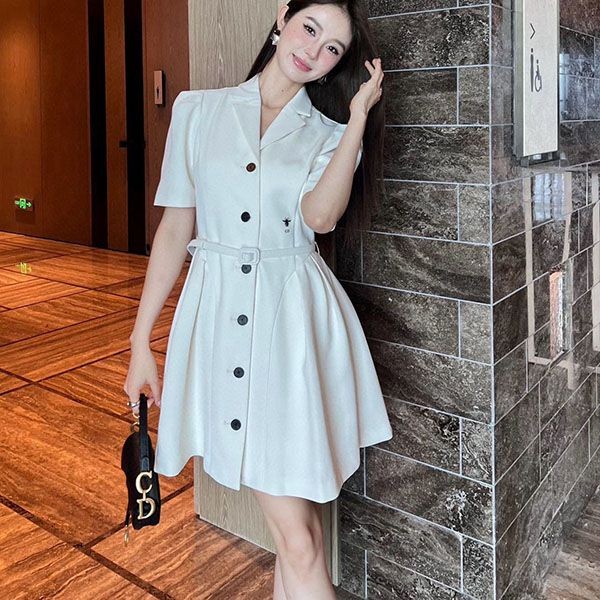 Hard to find Dior CD button copy shirt dress one piece dee24948 Hard to find Dior CD button copy shirt dress one piece dee24948