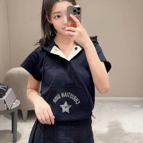 24Summer? Dior ◆ Short sleeve fake hooded sweatshirt 423S25A4117