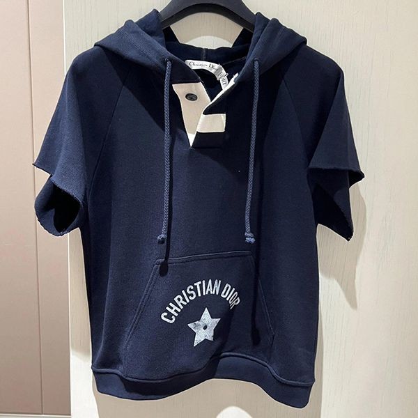 24Summer? Dior ◆ Short sleeve fake hooded sweatshirt 423S25A4117