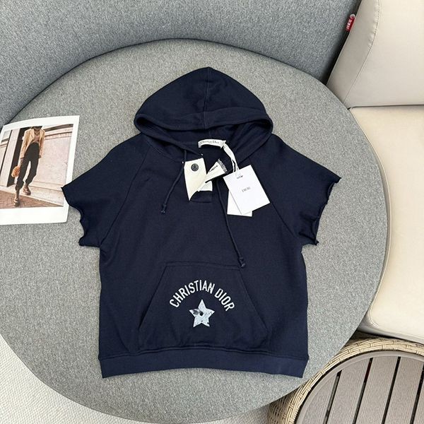 24Summer? Dior ◆ Short sleeve fake hooded sweatshirt 423S25A4117