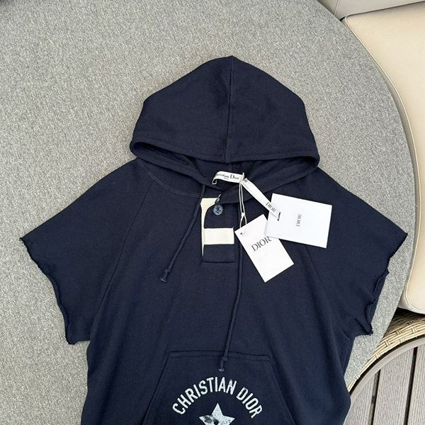 24Summer? Dior ◆ Short sleeve fake hooded sweatshirt 423S25A4117