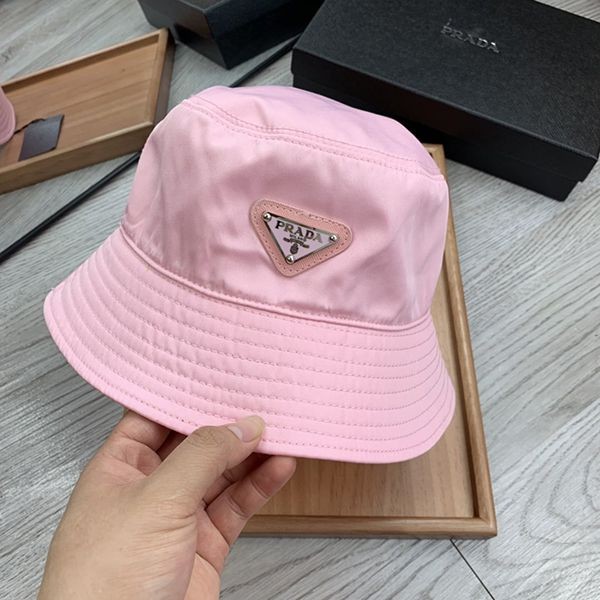 High quality Prada nylon bucket hat replica logo plate ★ yellow puv29137