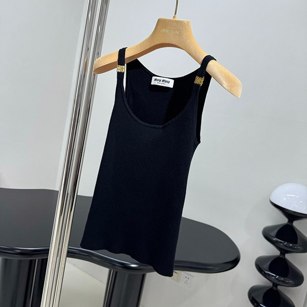★Miu Miu replica★Grand de Poudre*Tank top*Black myb87890